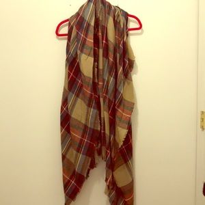 Plaid blanket scarf
